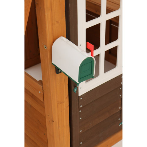 KidKraft McKinley Wooden Swing Set / Playset with Clubhouse, Mailbox, Play Kitchen and Slide